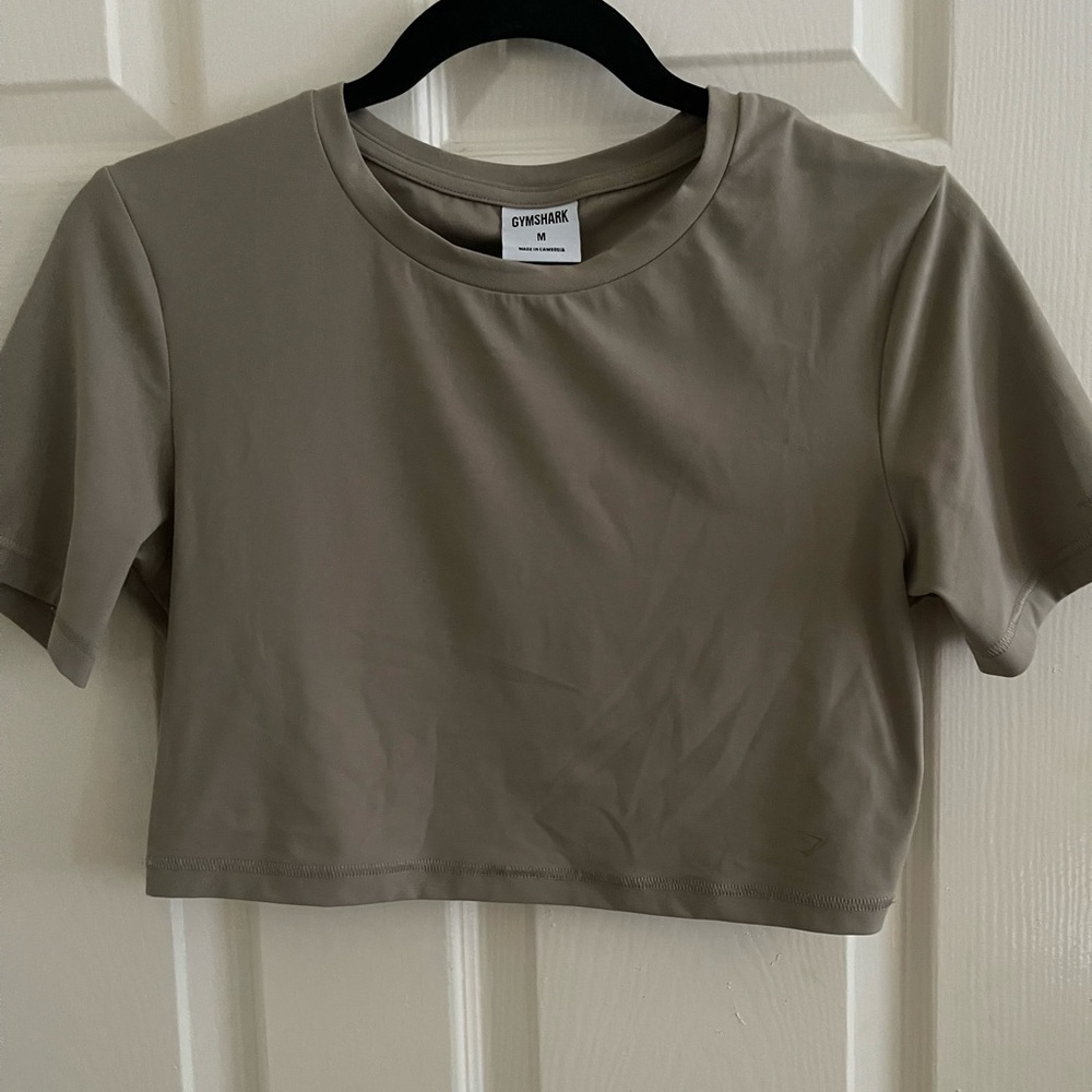 Gymshark x Whitney Simmons V4 Cropped Tee in Cement Brown